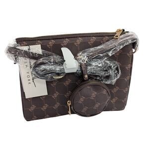 Nicole Miller Crossbody Shoulder Bag Purse + Coin Pouch